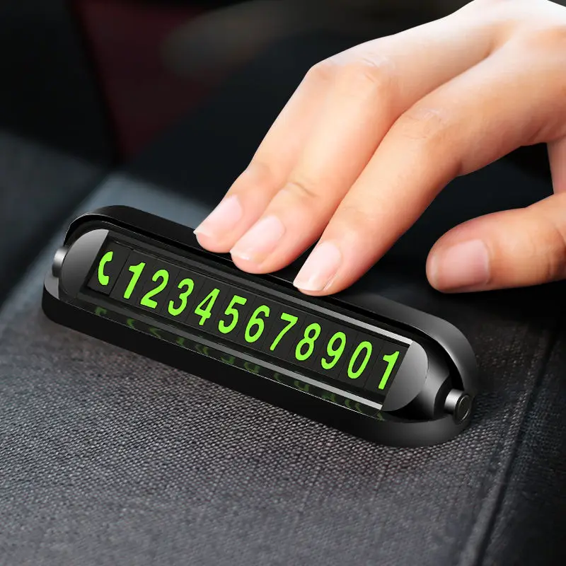 

Luminous Car Temporary Parking Card Magnetic Attraction Card With Aromatherapy Car Air Freshener Phone Number Card Plate Sticker