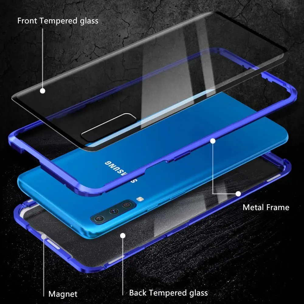 Магнитный чехол для Samsung Galaxy A50 A70 S21 A30 A32 A52 A31 M31 A11 A50s A72 M30 M11 A71 A51 A81 металлический из