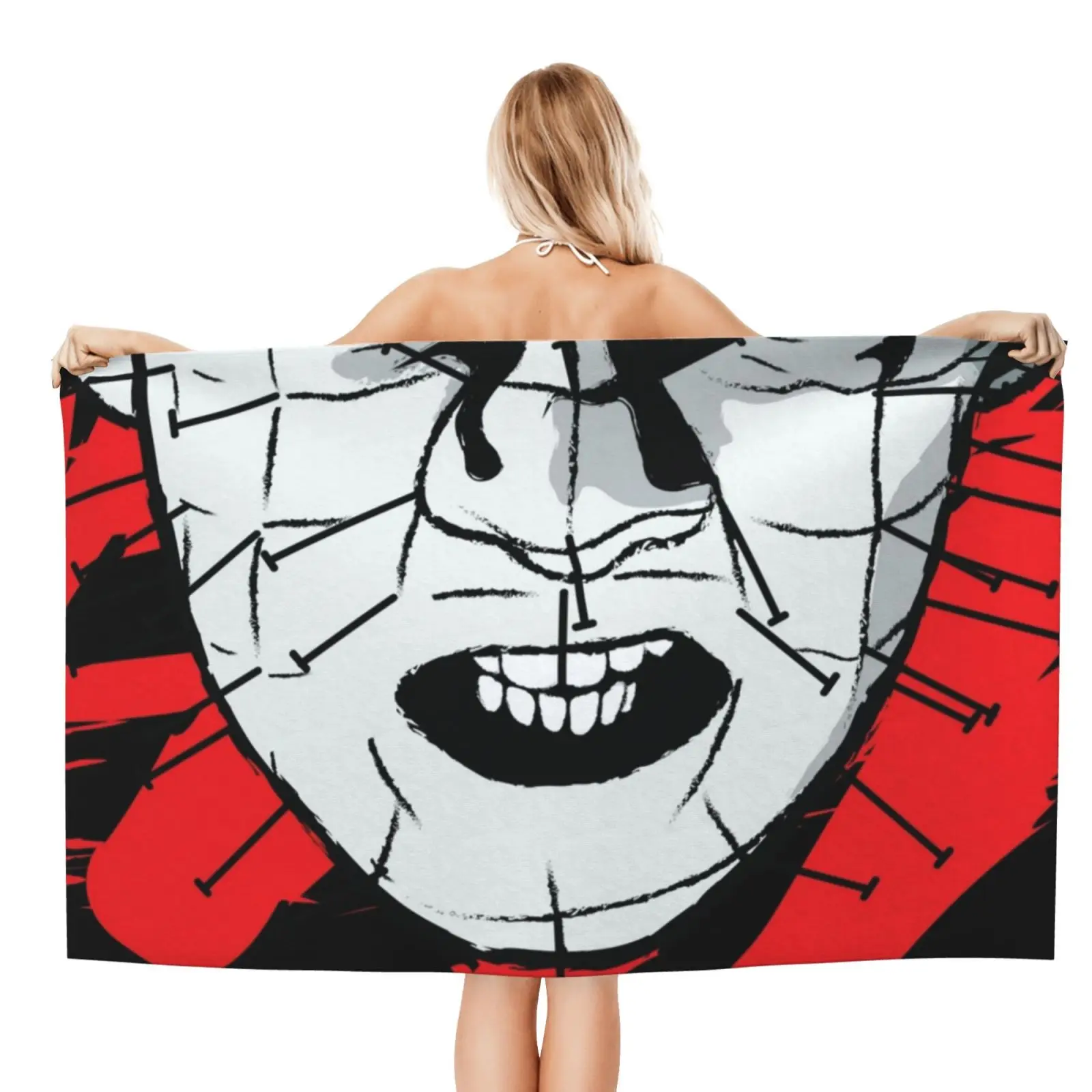 Мягкое полотенце для лица с узором в виде головы дома и улицы Хэллоуина