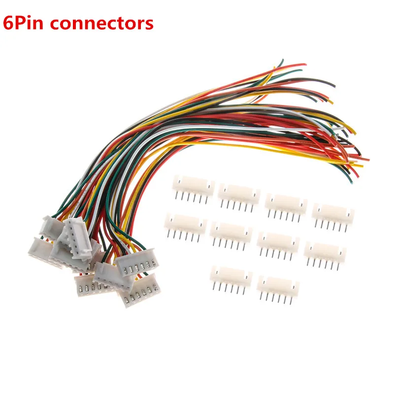 10Set 6Pin 10 комплектов 2/3/4/5/6/7/8/9/10 булавки шаг мужской женский разъем JST XH 2,54 XH 2,54 мм 15 см провода Длина 24AWG Кабельный разъем - Цвет: 10Set 6Pin