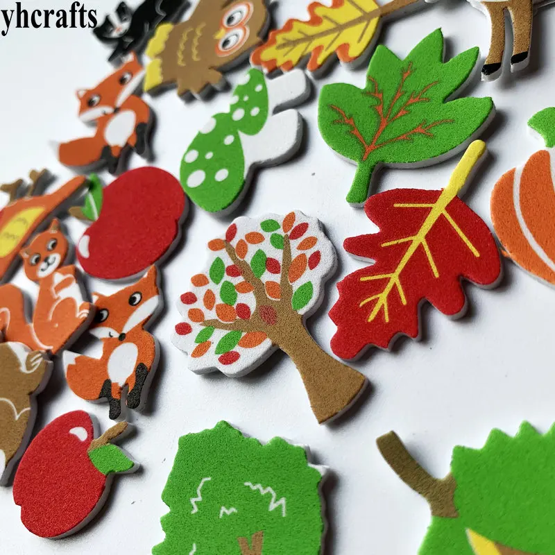 1 пакетов/лот. Осенний урожай белка птица лиса Ежик Сова пенопластовые наклейки