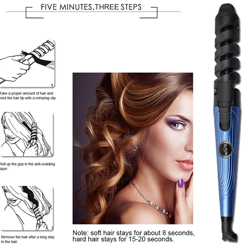 

Salon Hair Styling Tool Hair Straightener Straightening Brush Fast Heat Hair Straightener Flat Iron Magic Curling Iron