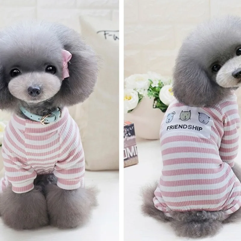 Одежда из чистого хлопка для домашних животных щенков летняя одежда с четырьмя