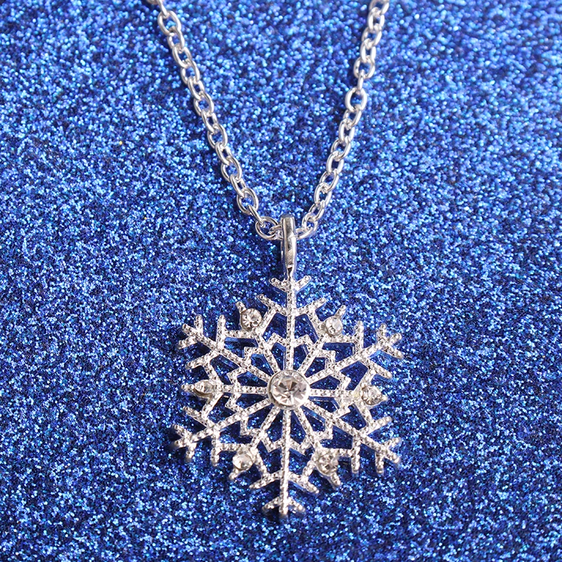 Леди природные ожерелья cо снежинками с украшением в виде кристаллов со снежным