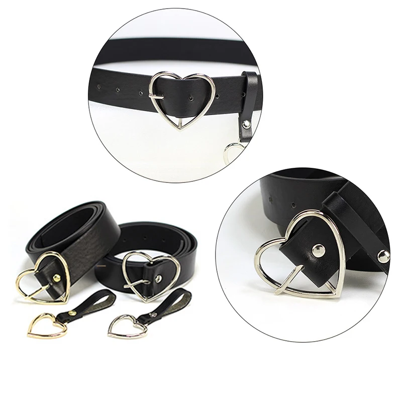 Женский ремень из искусственной кожи однотонный с металлической пряжкой в форме