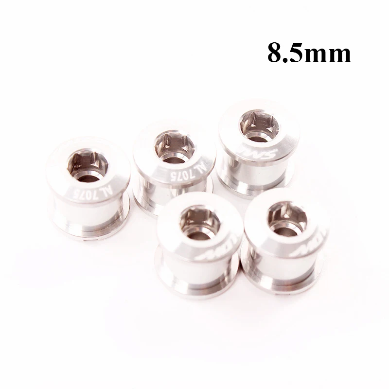 5PCS-Sliver-8.5mm 5 шт. болты для велосипедных цепей одинарные/двойные/трехскоростные винты для велосипедных кривошипов и цепных колец MTB Аксессуары для велосипеда - Цвет: 5PCS-Sliver-8.5mm