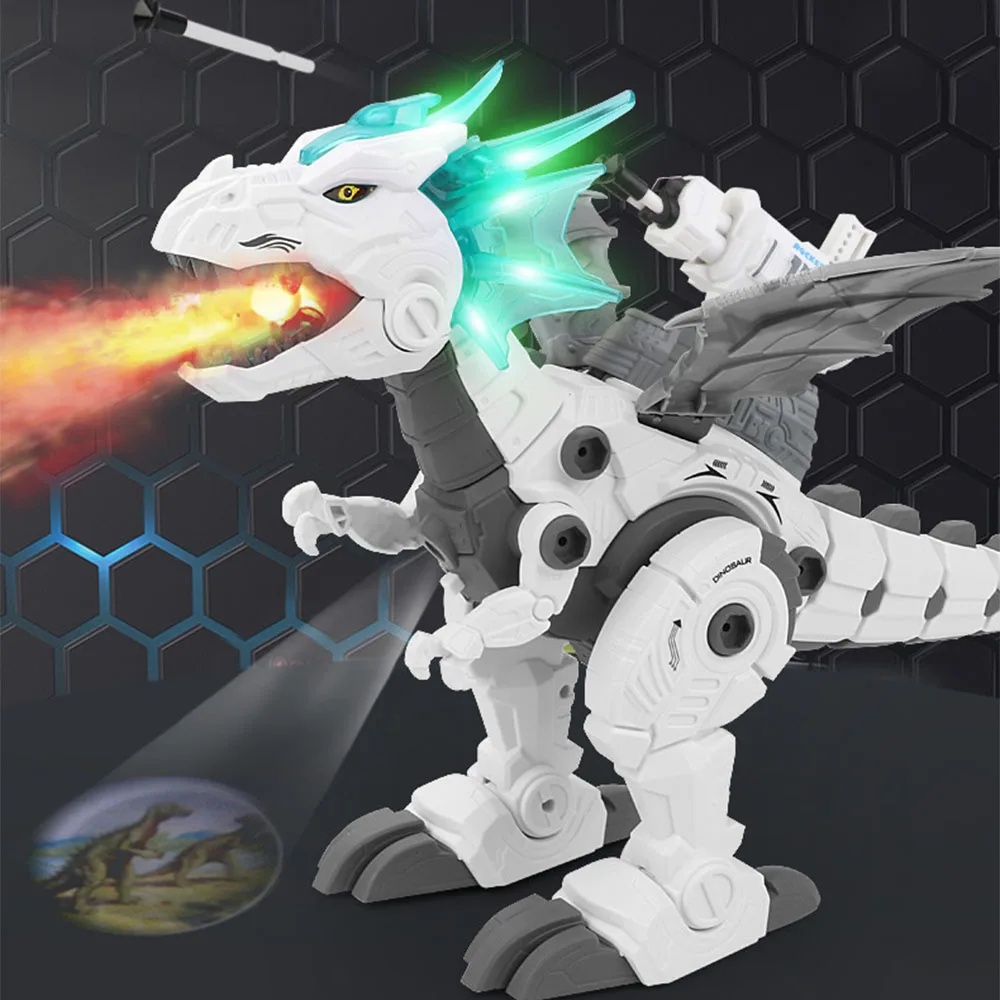 

Electronic Toys for children dinosaur spray toy Projection DIY Disassembly dinosaur toy for kids lighting Shooting Walking robot