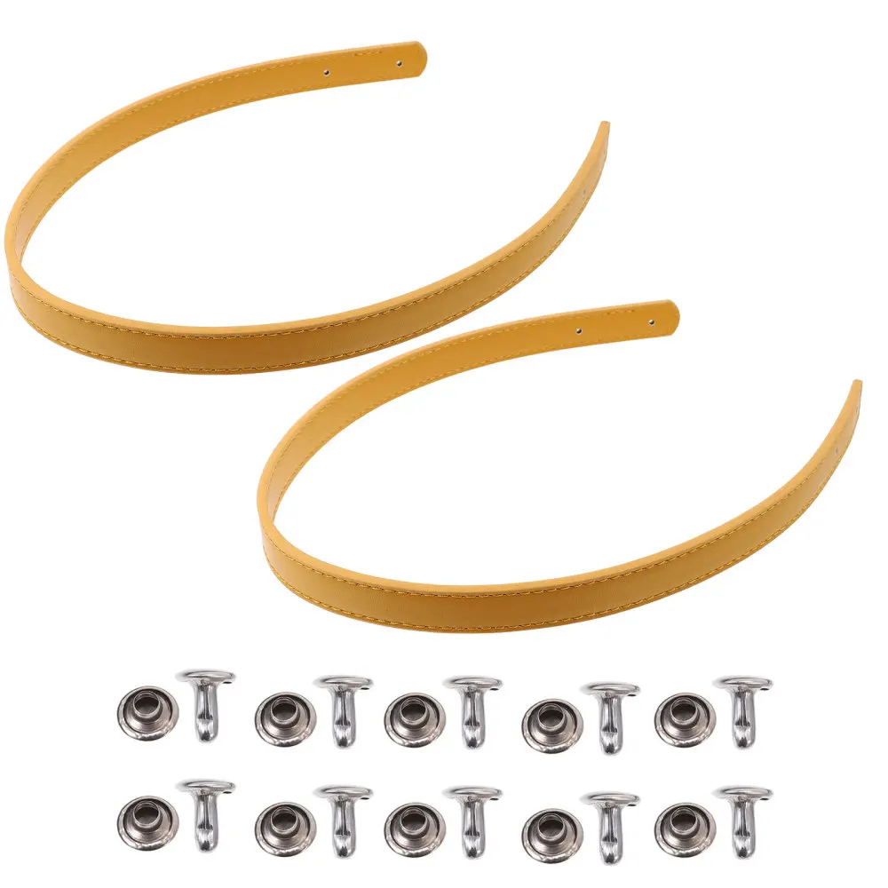 

2 Set PU Leather Tote Bag Handle Handbag Replacement Strap Bag Belt with Rivets