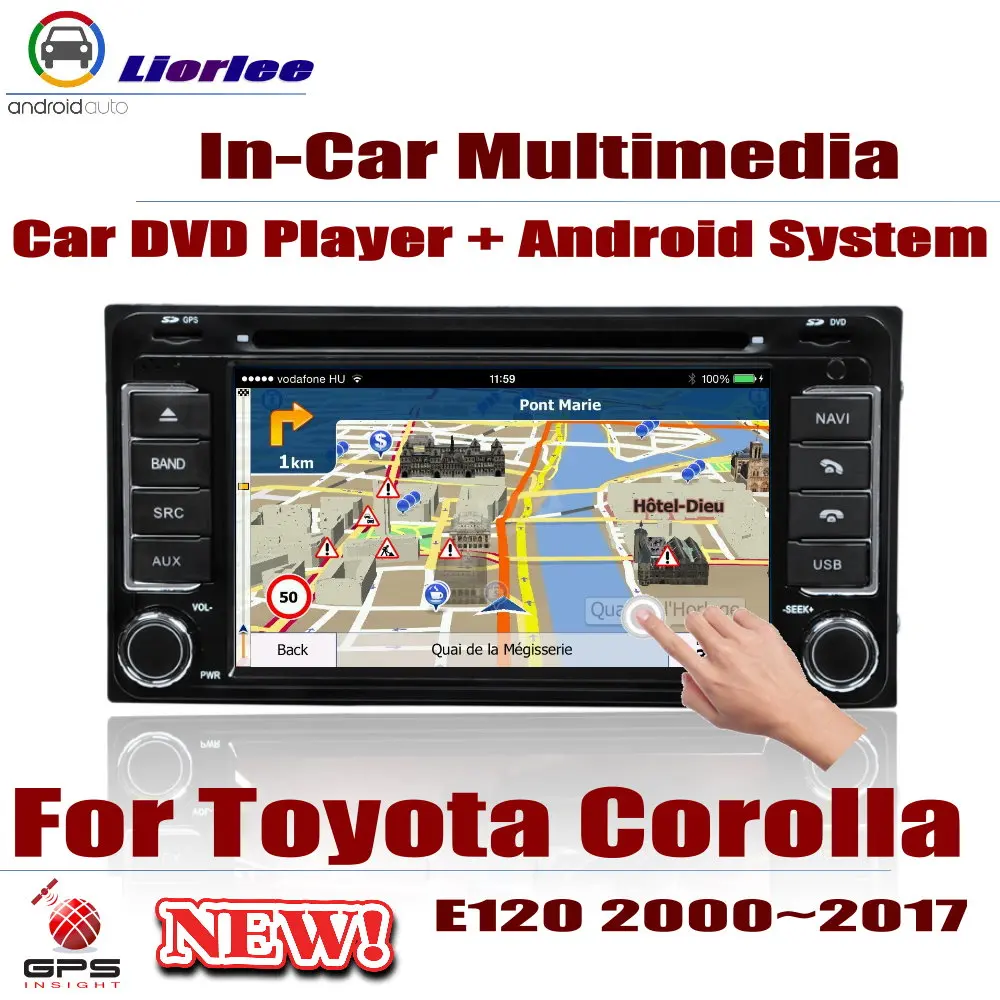 Car DVD Player For Toyota Corolla (E120/E130) 2000-2017 IPS LCD Screen GPS Navigation Android System Radio Audio Video Stereo Car DVD Player For Toyota Corolla (E120/E130) 2000-2017 IPS LCD Screen GPS Navigation Android System Radio Audio Video Stereo