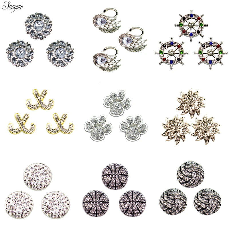 Для 18 мм Имбирные кнопки ожерелье ювелирные браслеты и кулоны металлическая