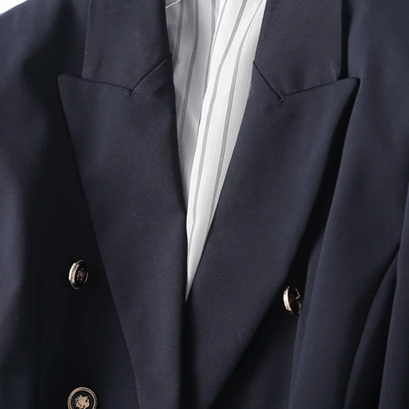 

vintage stylish double breasted blazers coat women 2020 fashion solid office lady outerwear casual casaco femme