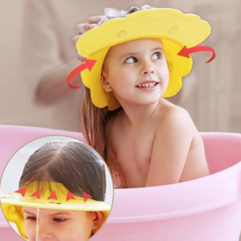 

Регулируемая Шапочка для детского душа, шапочка для мытья волос для новорожденных, защита ушей для детей, безопасная детская шапочка для го...