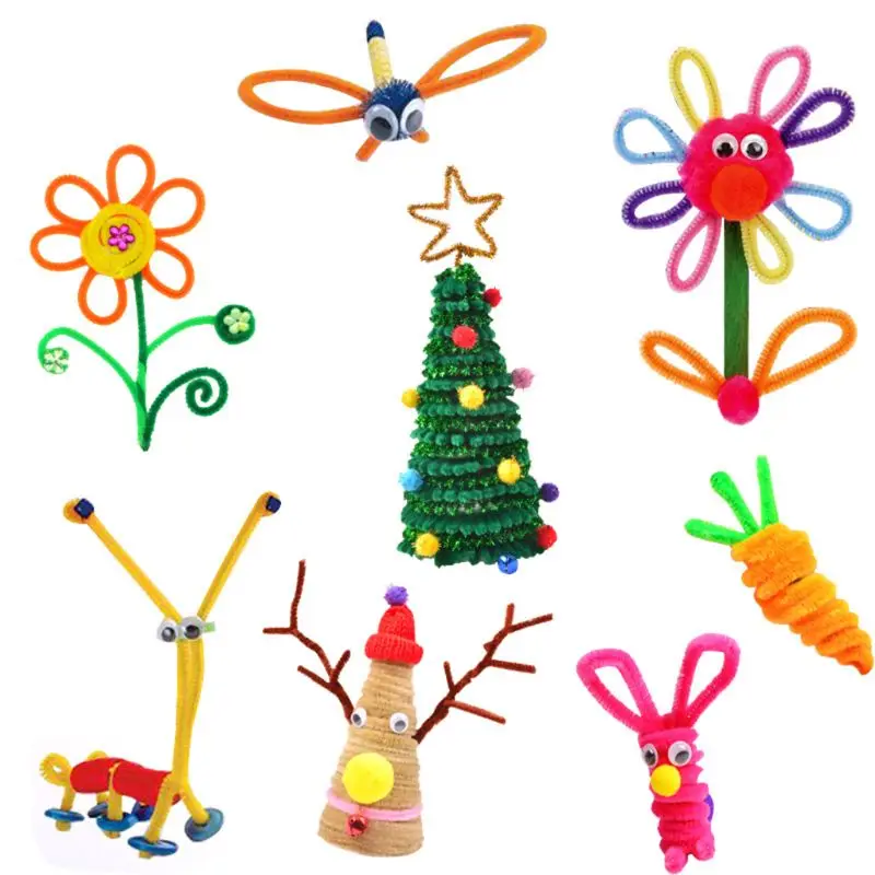 

Pompoms Rainbow Colors Educational DIY Toys Handmade Art Craft Creativity Devol