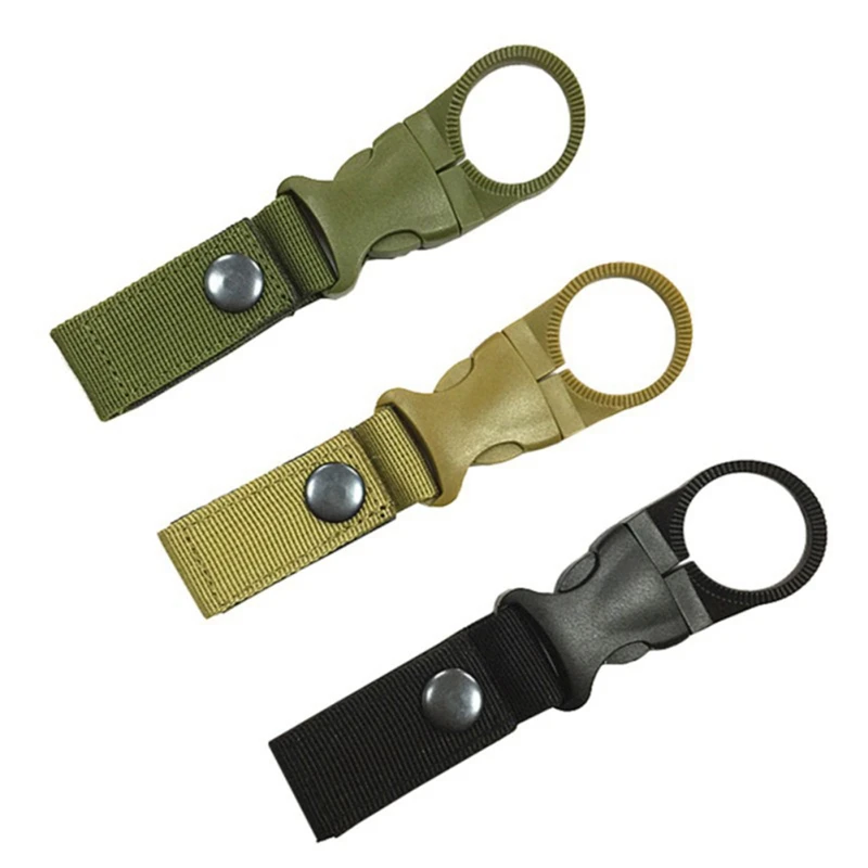 

3Pcs/set Outdoor military Nylon Webbing Buckle Hook Water Bottle Holder Clip EDC Climb Carabiner Belt Backpack Hanger Camp
