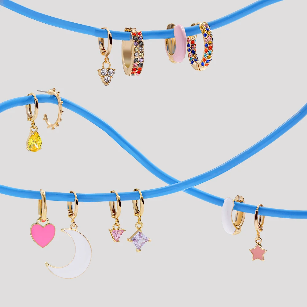 Одежда высшего качества для женщин модные CZ маленькие серьги в виде колец