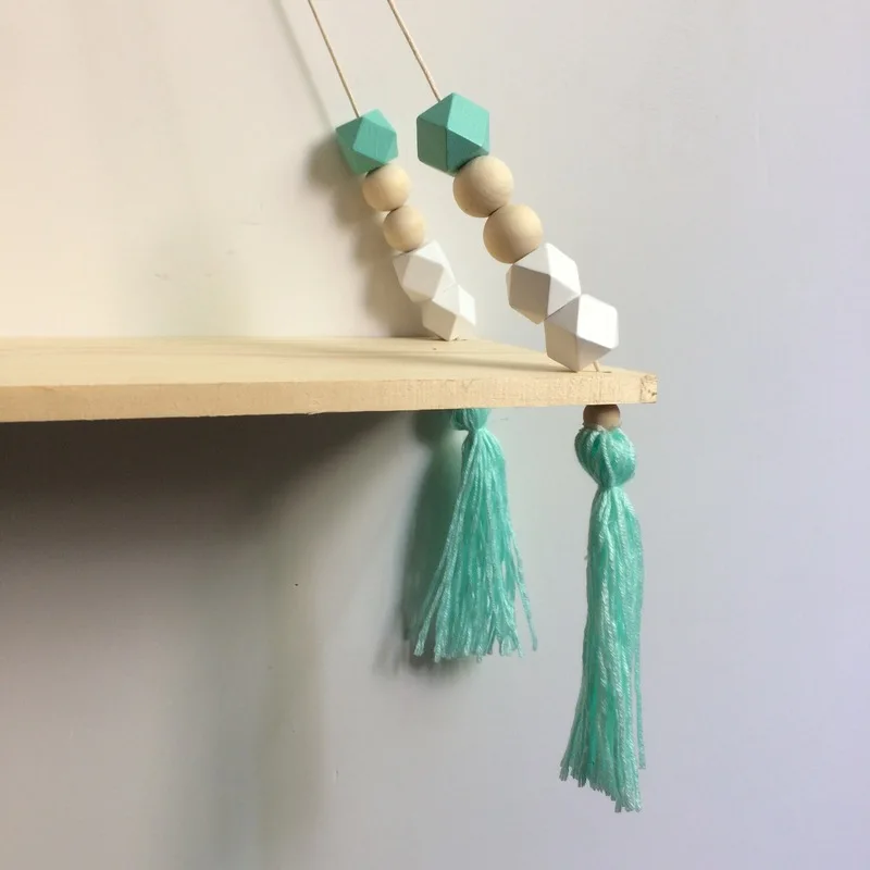 Твердая сосновая доска в скандинавском стиле Разноцветные деревянные бусины для