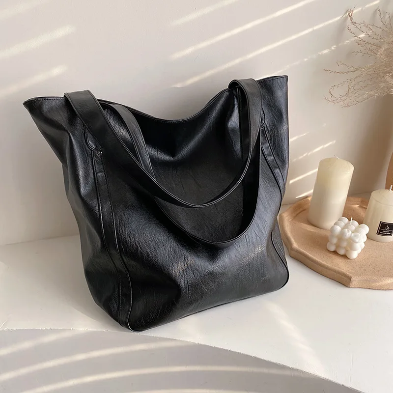 

Big Woman Bag Women's Bag Fashion Simple Shoulder Bag Casual Versatile Portable Shopping Trend Handbag Leather Purses Handbags