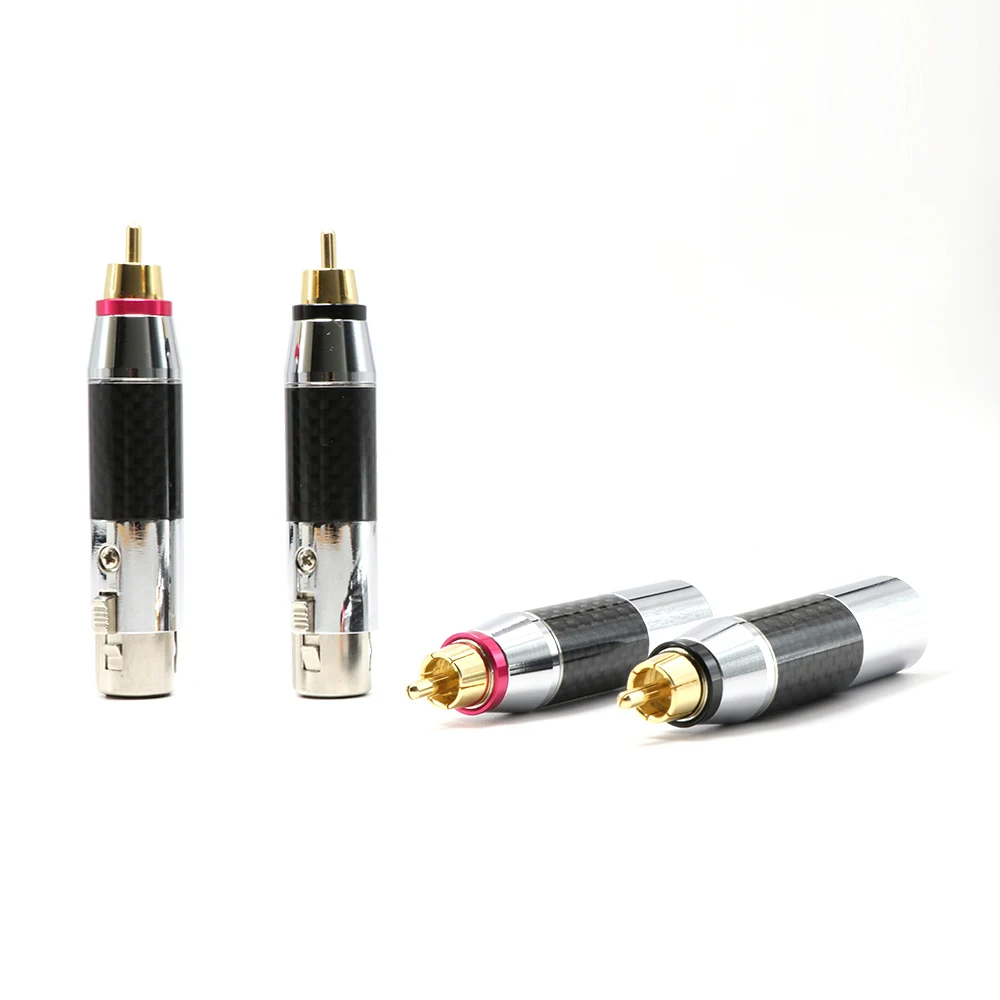 4 шт. новые товары Hi Fi самодельные Позолоченные вилки XLR для разъема RCA углеродное