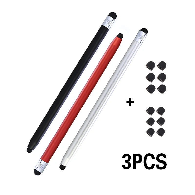 2 в 1 фирменная металлическая сенсорная ручка с резиновыми наконечниками стилус