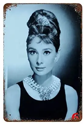 

Audrey Hepburn Vintage Metal Tin Signs 30 x 20cm, Wall Decorations for Lounge/Bar/Cafe/Dorm/Garage/Man Cave/Gas Station
