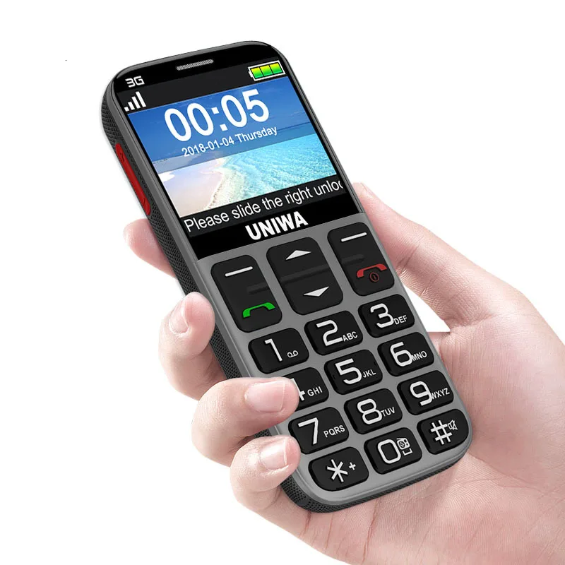 3g WCDMA мобильный телефон с русской клавиатурой 2,31 дюймов gsm 1400 мАч кнопочный SOS FM дешевый разблокированный односимочный мобильный телефон для пожилых людей