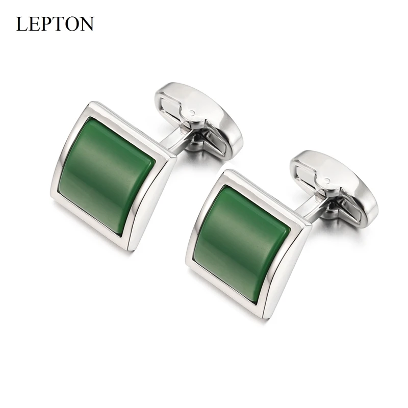 

Newest Green Glass Cufflinks for Mens Shirt Cuffs Button High Quality Brand Cuff links Wedding Groom CuffLink Relojes Gemelos