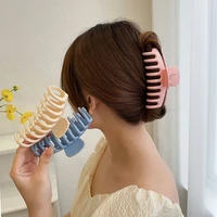 korean solid color large hair claws elegant acrylic hairpins barrette crab hair clips headwear for women girls hair accessories