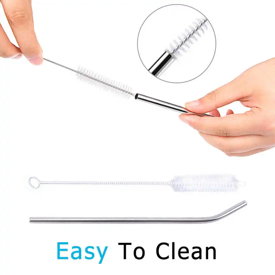 8 шт. Металлический Набор соломинок для напитков из нержавеющей стали 3