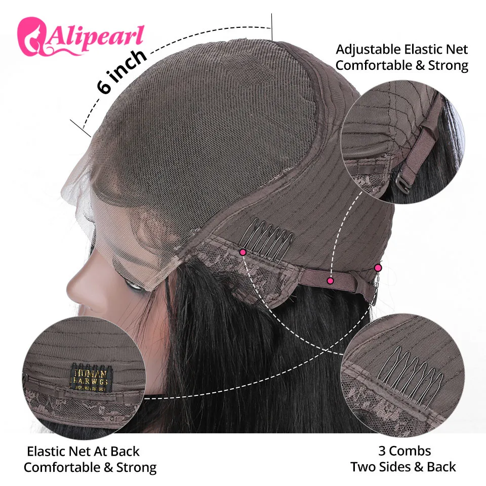 Парик из натуральных волос крупными волнами прозрачный 6x6 HD бразильские парики