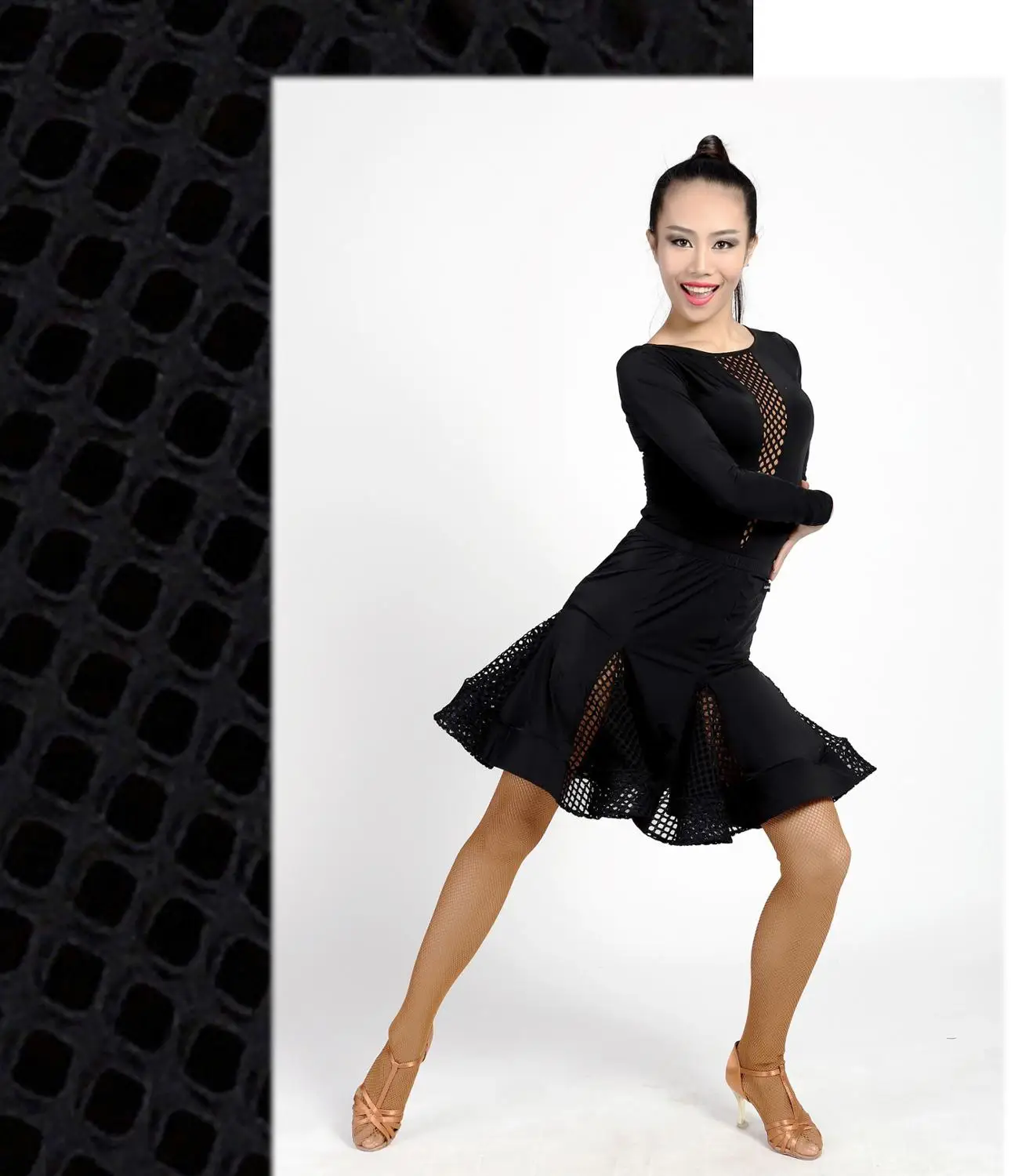 G2019 латинский танцевальный зал Танцы профессиональная сетчатая подключен fishbone