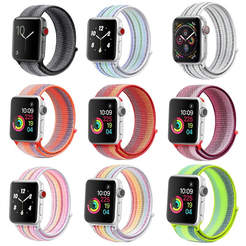 Нейлоновый спортивный кольцо ремешок для наручных часов Apple Watch серии 3/2/1 38 мм 42