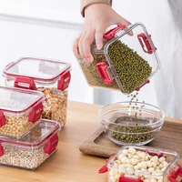 kitchen transparent food storage box refrigerator sealed grains beans organizer tank jar for bulk cereals containers accessories