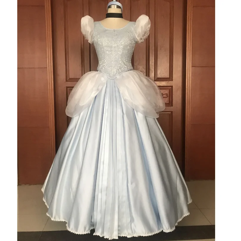 

Cinderella Cosplay Costume Adult Women Stage Performce Princess Dress Fancy Carnival Christmas Party Gown