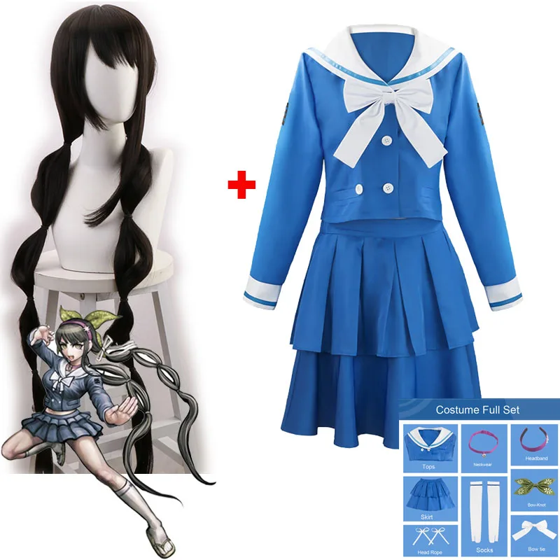 Chabashira Tenko костюм для косплея Danganronpa V3 парик школьниц JK Униформа Комплект Костюм