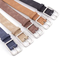 fashion square pin buckles belts women silver buckle leather belts for jeans retro wild belts for women waistbands student strap