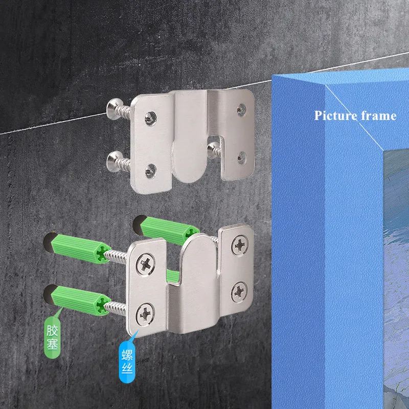 4 шт нержавеющая сталь крюк в стену прямой рамка для фотографий Замочная скважина