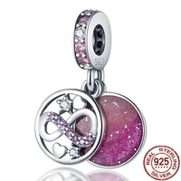 hot 2021 original sterling silver charms glittering infinity hearts stars dangle beads fit pandora bracelet necklace jewelry