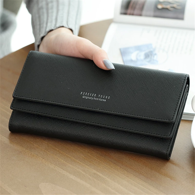 

New Cute Women Wallets Simple Letters Long Fashion PU Leather Wallet Female Purse Clutch Money Women Wallet Coin Purse