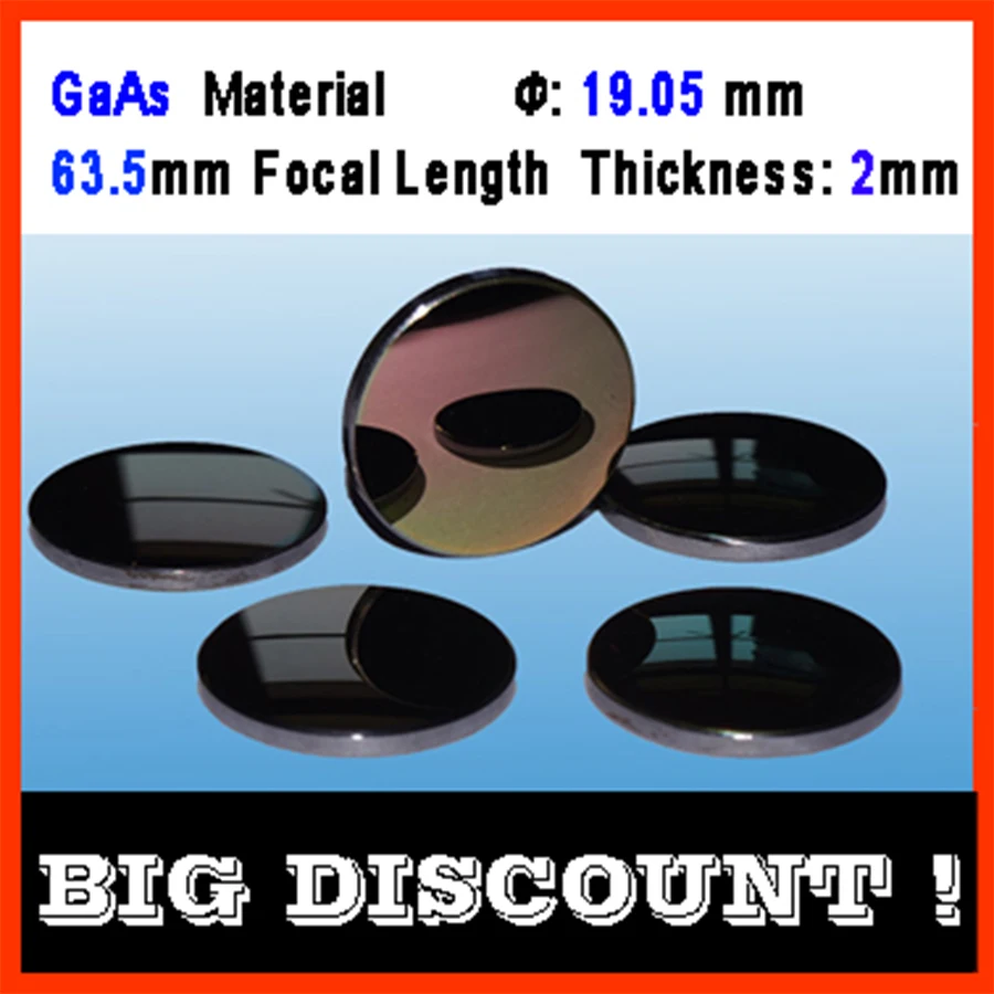 

1 Piece GaAs material diameter 20 mm focalize length 50.8 mm thickness 2 mm CO2 laser focalize len for laser cutting Machine