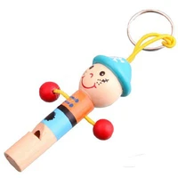 creative cute children cartoon wooden toy hanging pirate key fob small whistle musical instrument gift music puzzle