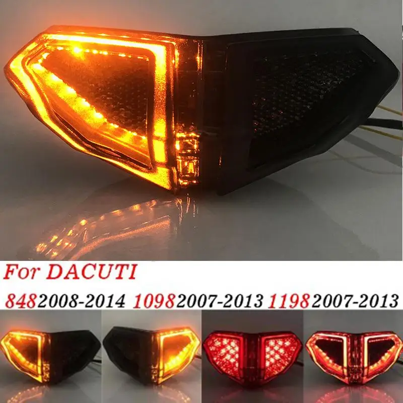 

Светодиодный задний фонарь светильник тормоза поворота мигалка для поездок на мотоцикле Ducati 848 Evo 1098 1198 2008 2009 2010-2013 мотоцикл модификации Зап...