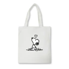 Холщовая Сумка на плечо для женщин, многоразовые дамские сумочки с принтом собаки и мамы, хлопковая Экологически чистая Сумка-тоут для покупок и путешествий