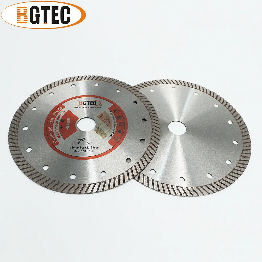 BGTEC 2pcs 7 Inch 180mm Super-Thin Diamond Turbo Cutting Blades for Ceramic Tile Granite diamond disc | Инструменты