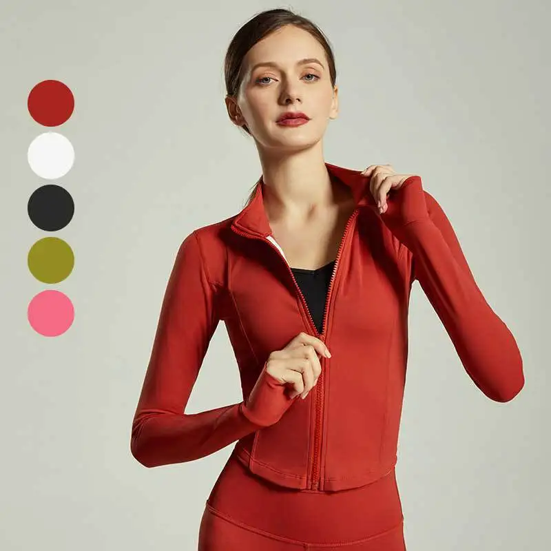 

New Autumn Winter New Yoga Jacket Women Stand-up Collar Sports Jacket Was Thin And Quick-drying Fitness Clothes Slim Long Sleeve