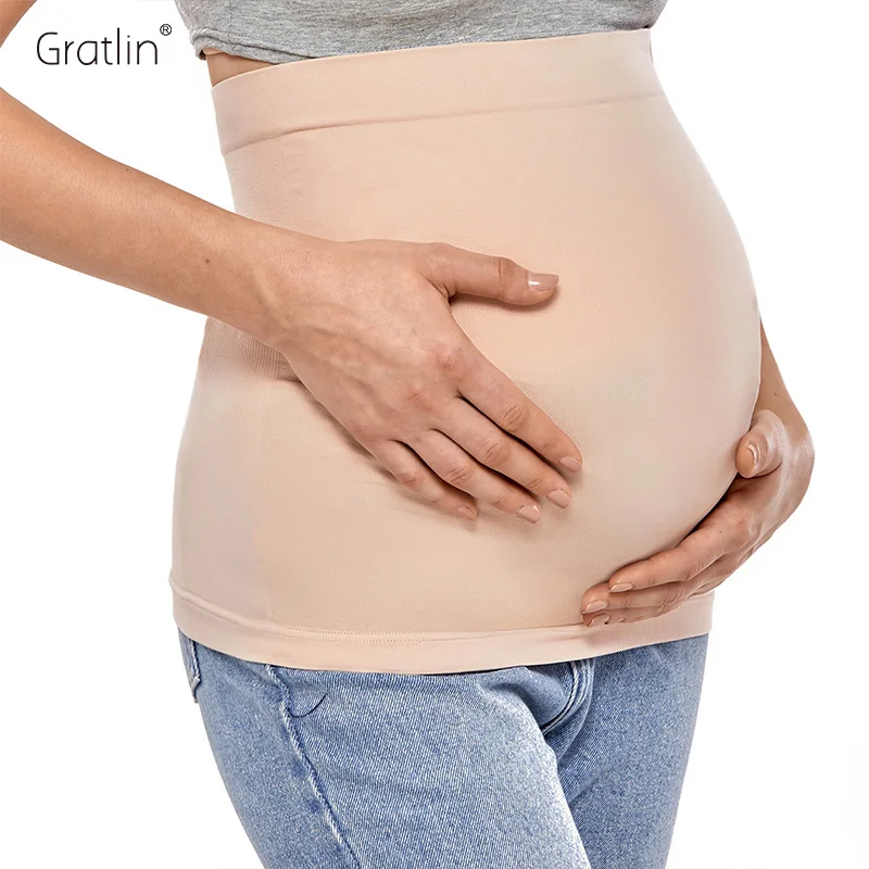 

Gratlin Women's Maternity Seamless Pregnancy Belly Band with Waist Extenders