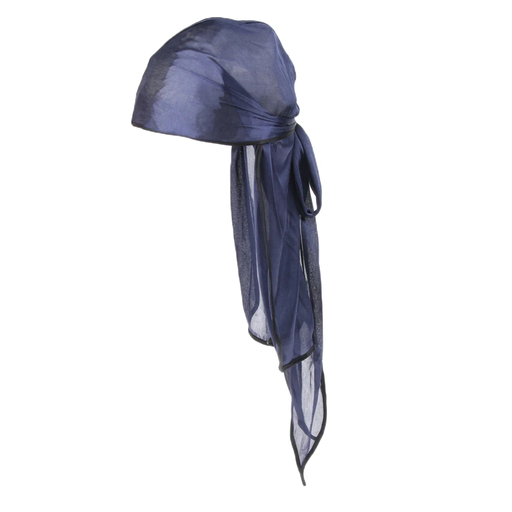 Шелковистая шапка Бандана унисекс Durag с длинным хвостом Байкерская Кепка для