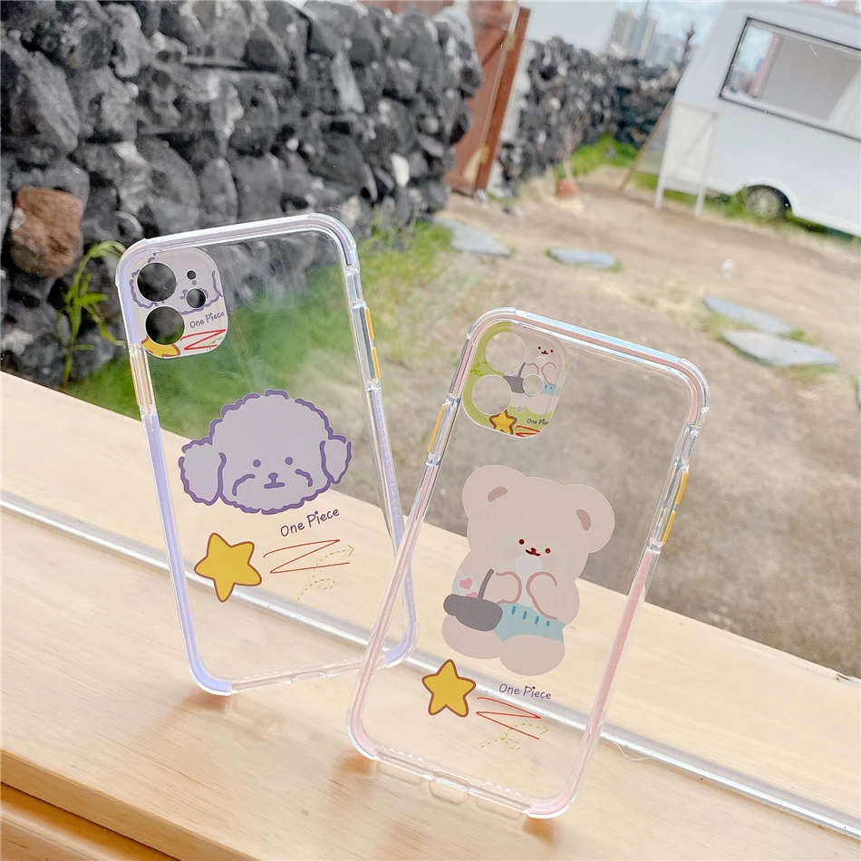 

Cute Japanese Cartoon Rabbit Bear Dog elk chick Phone Case For iPhone 8 7 Plus se 2020 X XS 11 Pro Max XR Shockproof Back Cover