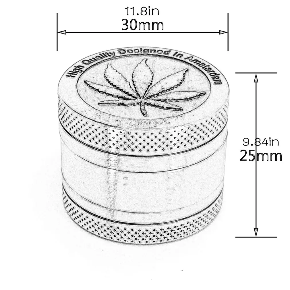 

3/4 Layer Zinc Alloy Herb Grinder 40mm Spice Grass Weed Tobacco Smoke Grinders For Men Smoking Accessories Spice Crusher