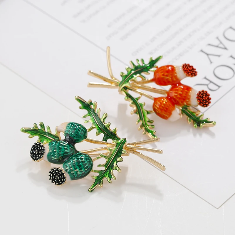 Женская эмалированная брошь ALLYES в виде цветка из красной сосны значок на платье