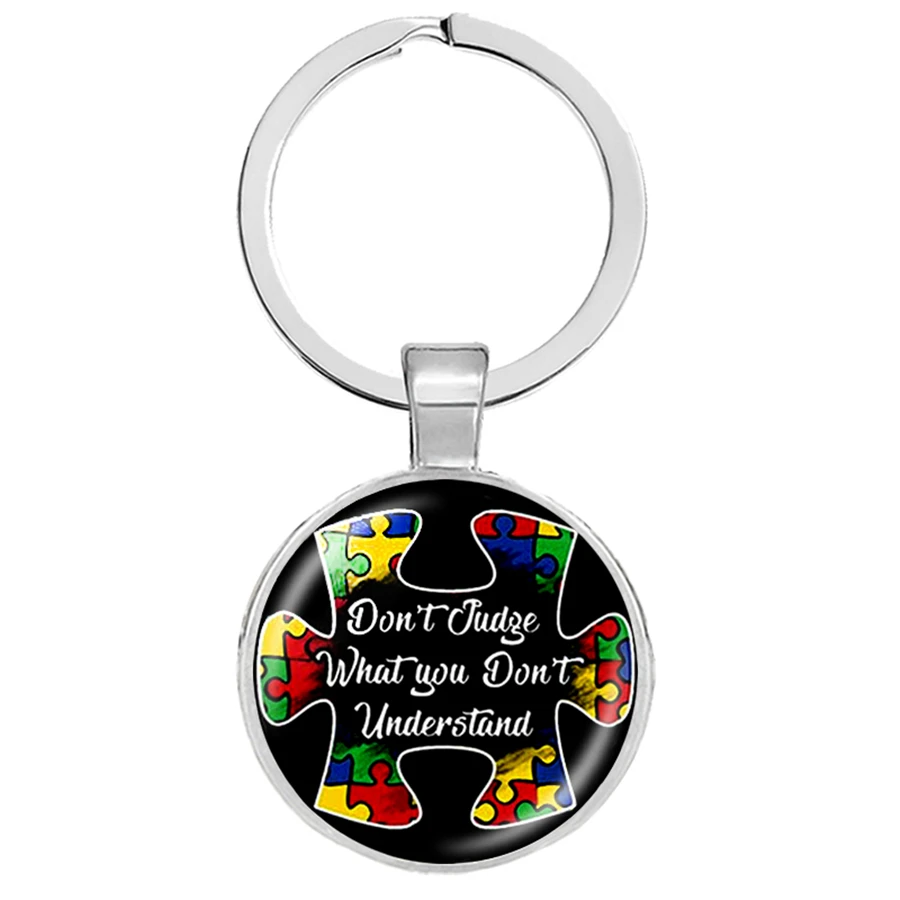 Аутизм красочные головоломки брелоки с символами заботятся о аутизме